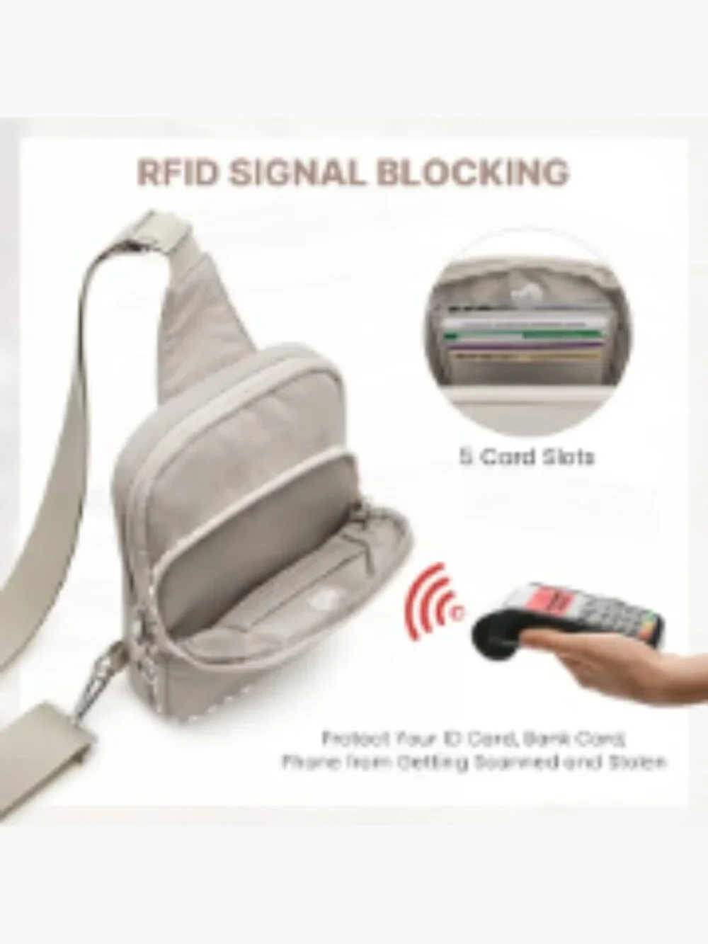 Small Crossbody Sling Bag for Women, Anti Theft RFID Blocking Nylon Travel Purse